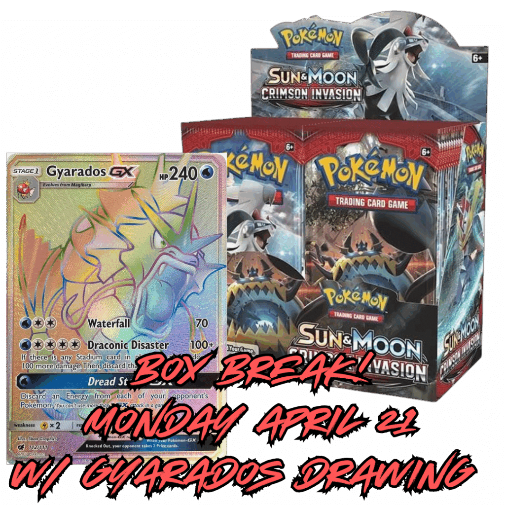 Crimson Invasion Box Break - Live on Monday, April 21 w/Gyarados Drawing