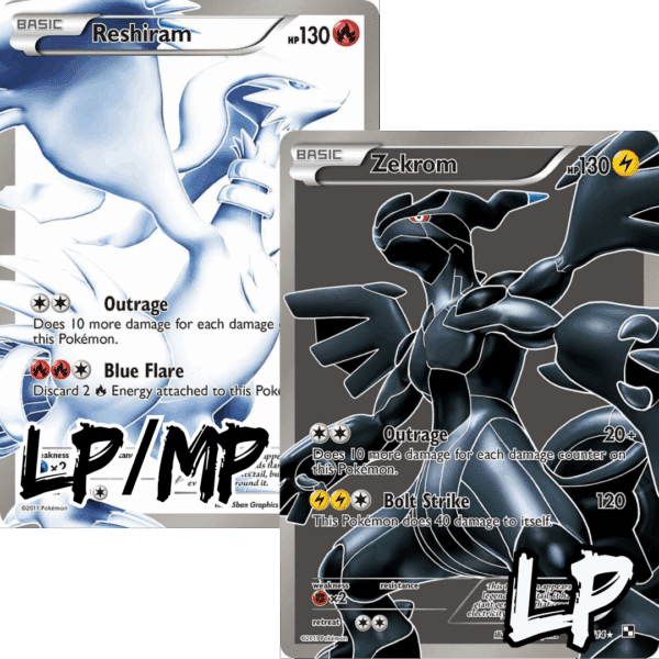 RAZZ - 10 Spots Reshy/Zekrom LP/MP OG Pair