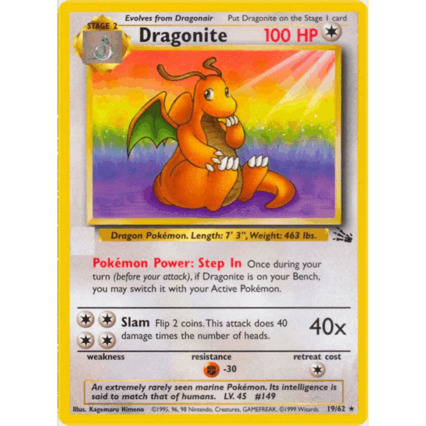 RAZZ - 10 Spots NM Dragonite Unlim Rare
