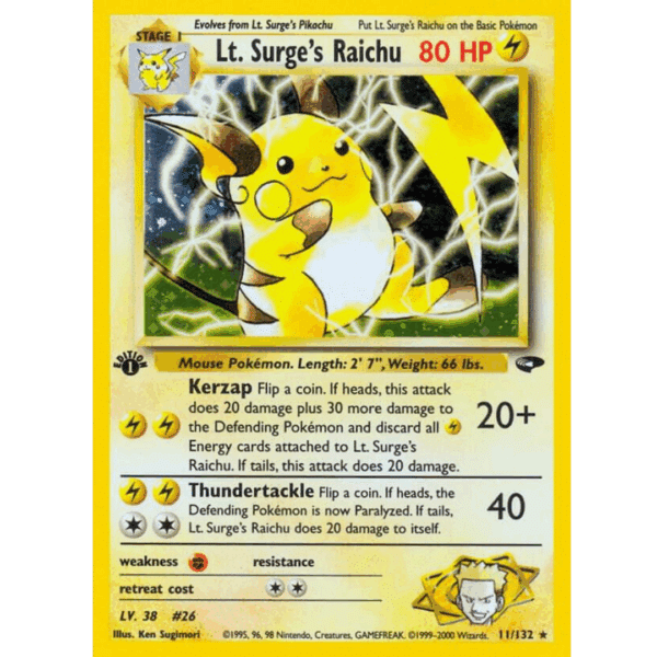 RAZZ - 10 Spots LP/MP 1st Ed Lt Surge's Raichu
