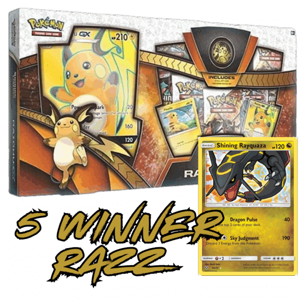 RAZZ - 50 Spots - 5 Winners - 1 Pack Each on 9/18 Shining Legends Team Break