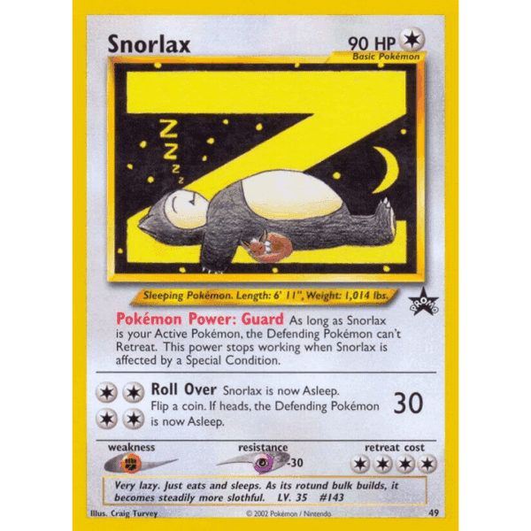 RAZZ - 10 Spots NM Sleepy Snorlax Promo