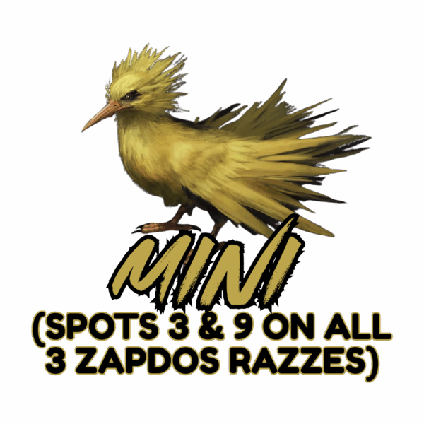 RAZZ - 10 Spots MINI for Spots #3 & #9 on all 3 Zapdos Razzes