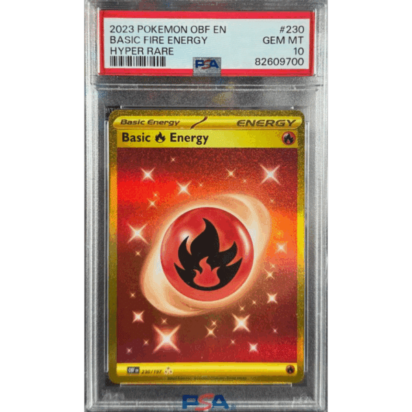 PSA 10 Basic Fire Energy Gold #230 (Obsidian Flames)