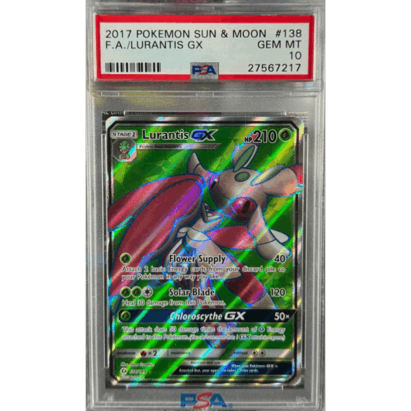 PSA 10 Sun & Moon Base Lurantis GX Full Art #138