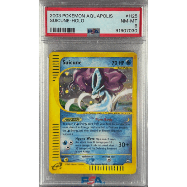 PSA 8 Aquapolis Suicune Holo #H25