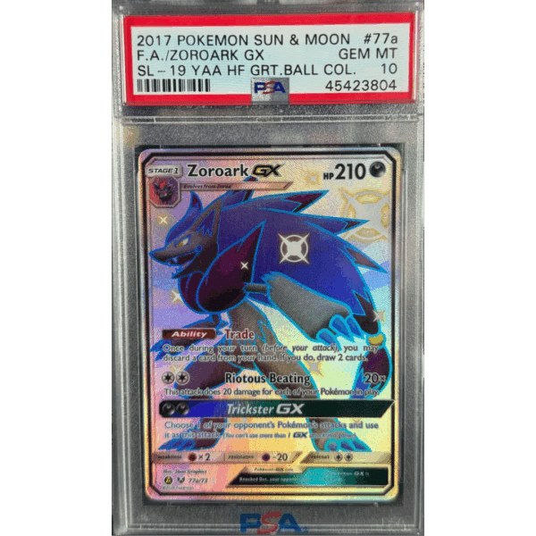 PSA 10 Hidden Fates Zoroark GX #77a