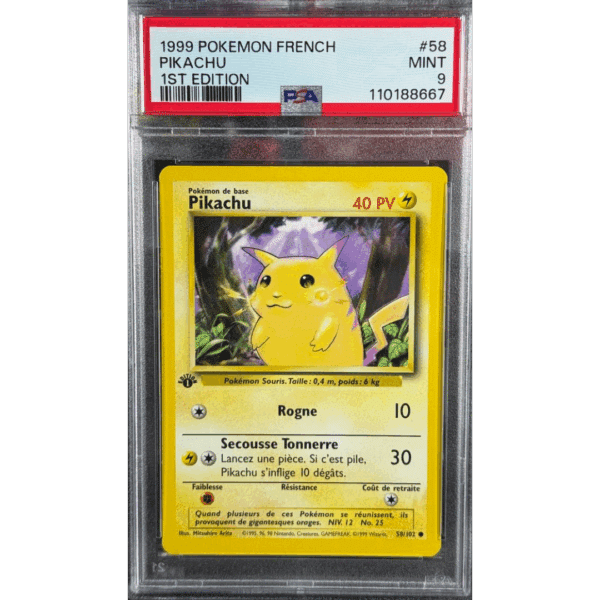 PSA 9 French 1st Edition Pikachu (Base Set #58)