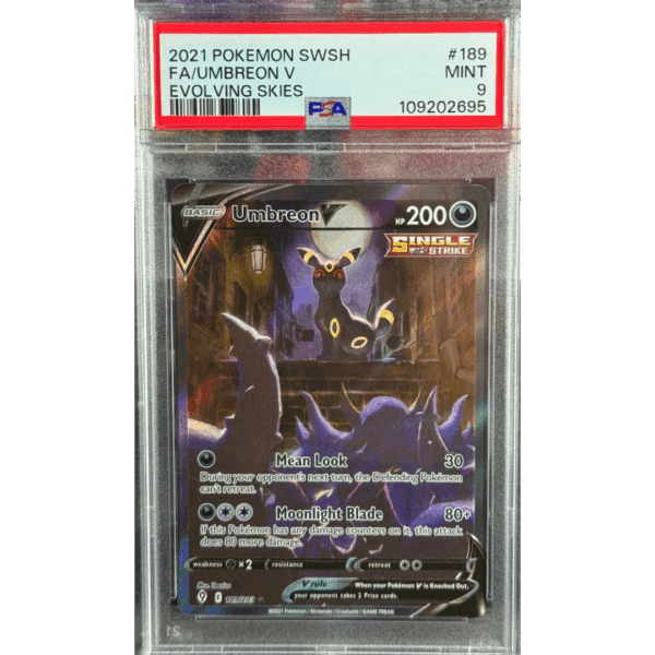 PSA 9 Umbreon V Alt Art (Evolving Skies #189)