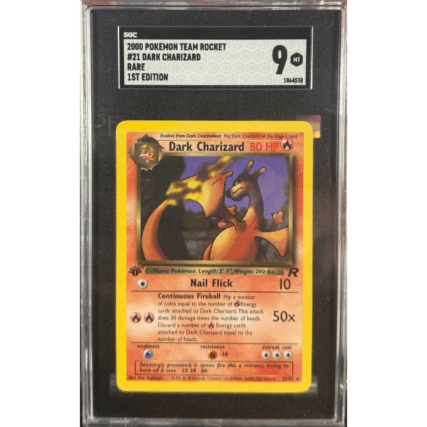 RAZZ - 10 Spots SGC 9 1st Ed Dark Charizard #21 +4 Degen Tickets