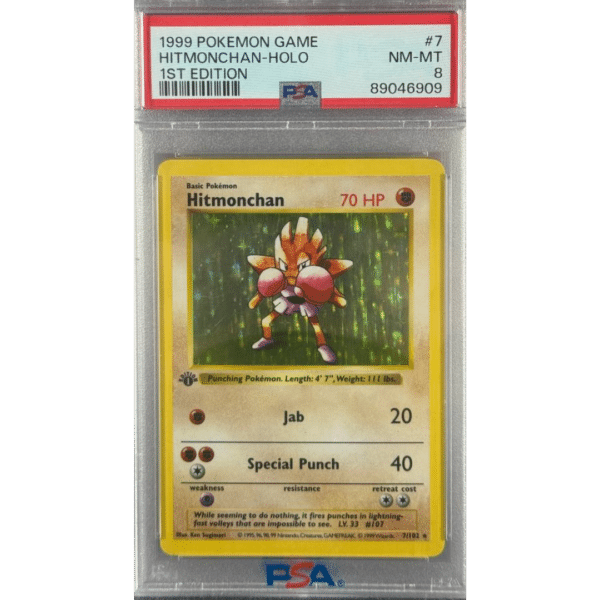 PSA 8 1st Edition Base Set Hitmonchan Holo #7