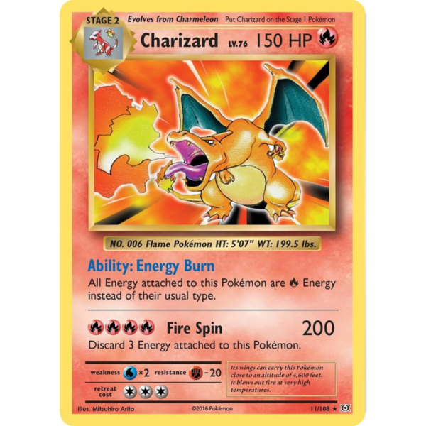 RAZZ - 10 Spots NM Charizard Holo XY Evolutions +2 Degen Tickets (CXY)