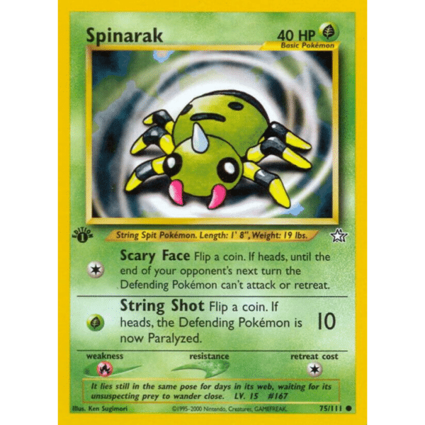 RAZZ - 10 Spots VLP/NM 1st Ed Neo Genesis Spinarak